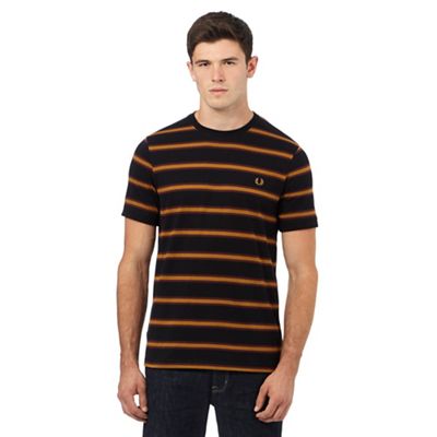 Fred Perry Black stripe logo embroidered t-shirt